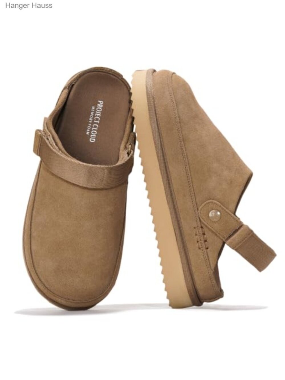 Genuine Leather Platform Clogs Slip-On Mules Memory Foam Women